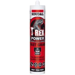 Soudal 124435 T-Rex Power Fast Grab Adhesive Sealant 290mL (Black)