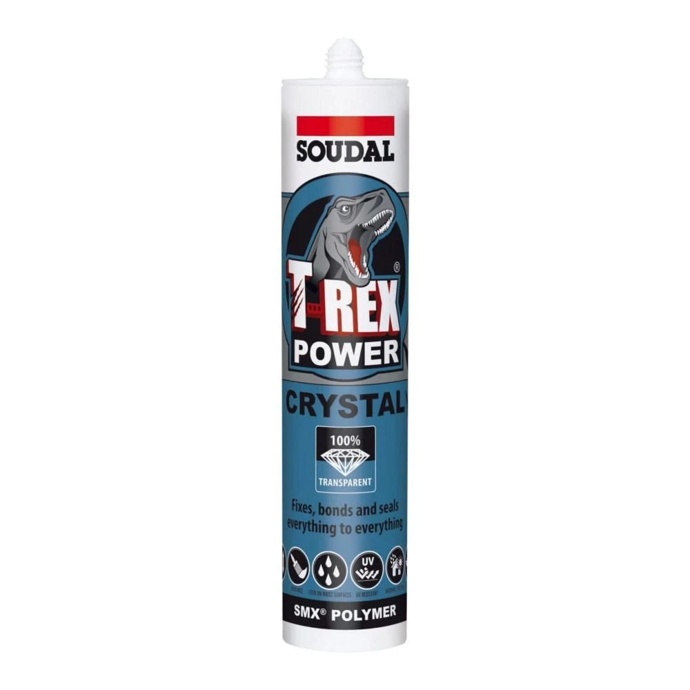 Soudal 121969 T-Rex Crystal Invisible Strength Adhesive Sealant 290mL (Clear) 1 Soudal 121969 T-Rex Crystal Invisible Strength Adhesive Sealant 290mL (Clear)