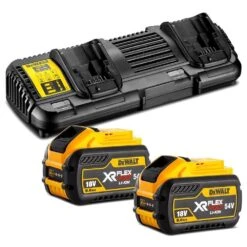 DeWalt DCB132X2-XE 18/54V FlexVolt Dual Port Battery Charger & 9.0Ah Batteries Pack