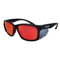 Maxisafe ERZ386 Rayzr Protective Safety Glasses – Matte Black Frame With Polarised Red Mirror Lens