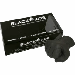 Maxisafe GNB205 BLACK ACE Disposable Nitrile Gloves – Box Of 100