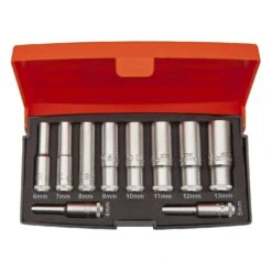 Bahco S0810L 10 Piece 1/4″ Deep Socket Set