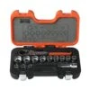 Bahco S140T 14 Piece Pass-Through Socket Set With Flexi Head Ratchet