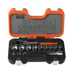 Bahco S140T 14 Piece Pass-Through Socket Set With Flexi Head Ratchet