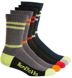 Hard Yakka Y20035 Cotton Crew Work Socks – 5 Pack – Black